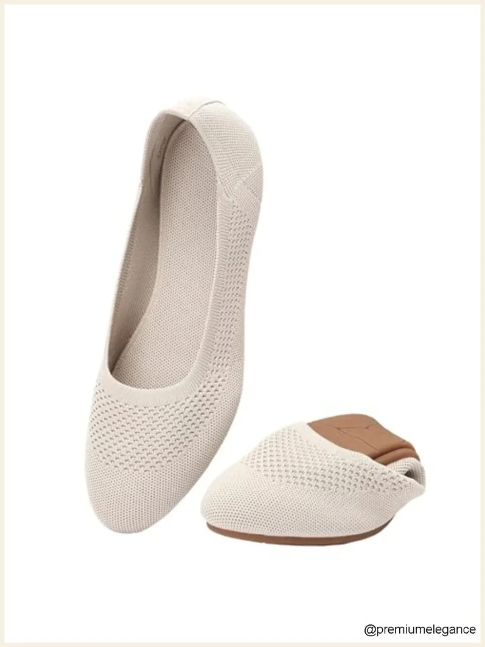 Breathable Knit Slip-On Ballet Flats with Arch Support Insole